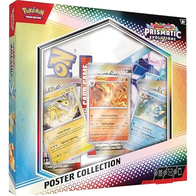 rayihni TCG: مجموعة ملصقات SCARLET & VIOLET PRISMATIC EVOLUTIONS (3 حزم تعزيز و 3 بطاقات ترويجية لامعة) - Image 1